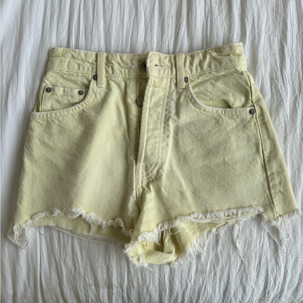 Zara Yellow Jean Shorts Size 0